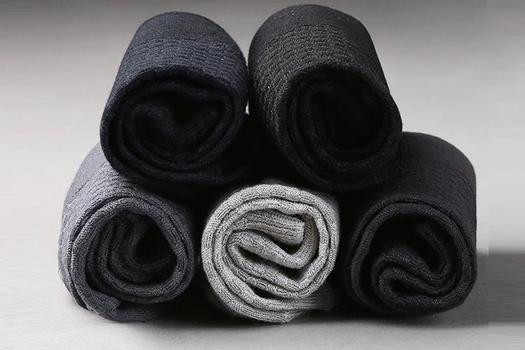 5 Pairs Bamboo Fiber Men's Socks Classic Business Crew Socks Spring Autumn Casual Comfortable Breathable Compression Bamboo Sox